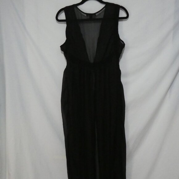 ATMOSPHERE | large | Black Sheer Sleeveless Nightgown With Tie Waist - Picture 2 of 16